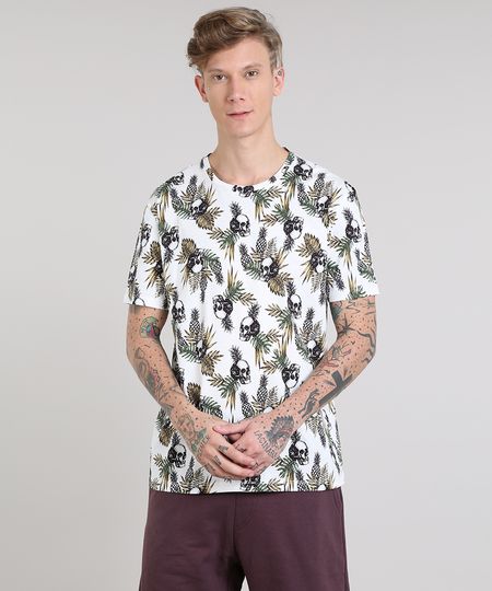 Camiseta-Masculina-Estampada-de-Abacaxis-com-Caveiras-Manga-Curta-Gola-Careca-Off-White-9511116-Off_White_1 Camiseta-Masculina-Estampada-de-Abacaxis-com-Caveiras-Manga-Curta-Gola-Careca-Off-White-9511116-Off_White_1