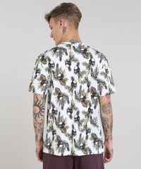 Camiseta-Masculina-Estampada-de-Abacaxis-com-Caveiras-Manga-Curta-Gola-Careca-Off-White-9511116-Off_White_2