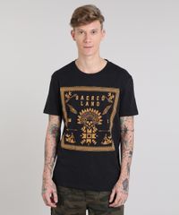 Camiseta-Masculina--Sacred-Land--Manga-Curta-Gola-Careca-Preto-9525229-Preto_1