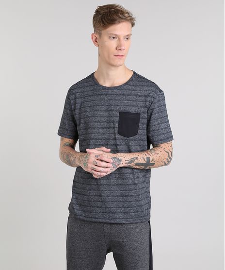 Camiseta-Masculina-Basica-Listrada-com-Bolso-Manga-Curta-Gola-Careca-Cinza-Mescla-Escuro-9555301-Cinza_Mescla_Escuro_1