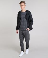 Camiseta-Masculina-Basica-Listrada-com-Bolso-Manga-Curta-Gola-Careca-Cinza-Mescla-Escuro-9555301-Cinza_Mescla_Escuro_3