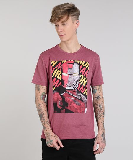Camiseta-Masculina-Homem-de-Ferro-Manga-Curta-Gola-Careca-Vinho-9525224-Vinho_1