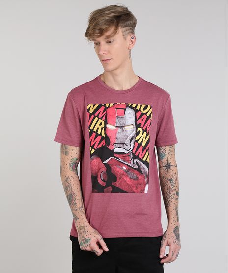 Camiseta-Masculina-Homem-de-Ferro-Manga-Curta-Gola-Careca-Vinho-9525224-Vinho_1