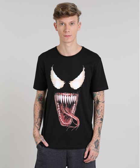 Camiseta-Masculina-Venom-Manga-Curta-Gola-Careca-Preta-9512388-Preto_1