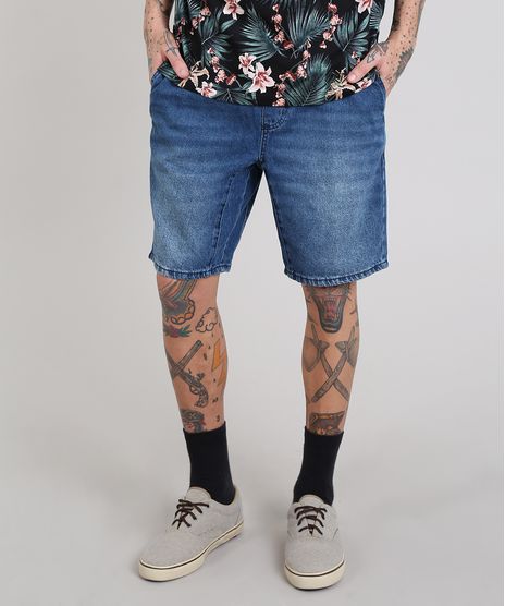 Bermuda-Jeans-Masculina-Reta-com-Bolsos-Azul-Medio-9578293-Azul_Medio_1