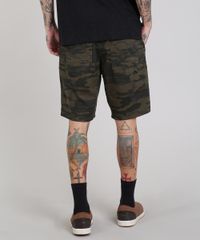 Bermuda-de-Sarja-Masculina-Reta-Estampada-Camuflada-com-Bolsos-Verde-Militar-9578297-Verde_Militar_4
