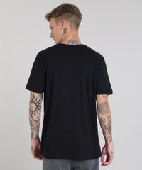 Camiseta-Masculina-com-Estampa-de-Mapa-Manga-Curta-Gola-Careca-Preta-9585237-Preto_2