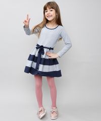Vestido-Infantil-com-Recortes-e-Laco-Manga-Longa-Cinza-Mescla-8586013-Cinza_Mescla_3