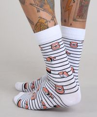 Meia-Masculina-Cano-Alto-Estampada-Listrada-com-Sushis-Branca-9429288-Branco_3