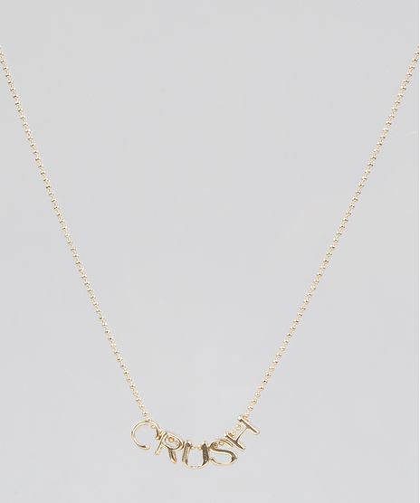 Colar-Feminino-Folheado-com-Pingente--Crush--Dourado-9544876-Dourado_1