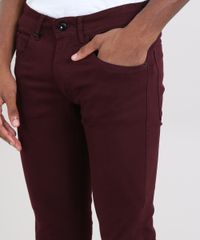 Calca-de-Sarja-Masculina-Skinny-com-Barra-a-Fio-Vinho-9532884-Vinho_2