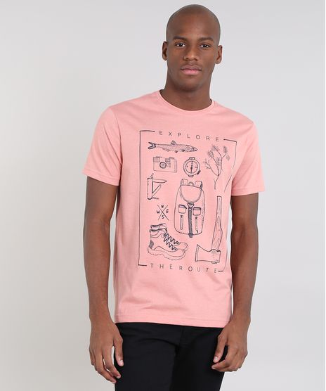 Camiseta-Masculina--Explore--Manga-Curta-Gola-Careca-Coral-9529639-Coral_1
