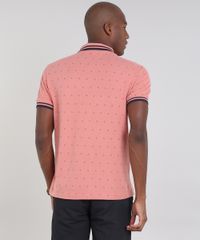 Polo-Masculina-Estampada-Mini-Print-em-Piquet-Manga-Curta-Coral-9529654-Coral_2