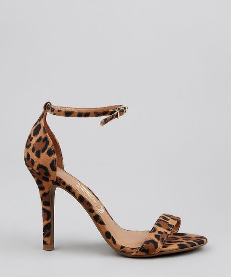 sandália feminina estampa animal print vizzano