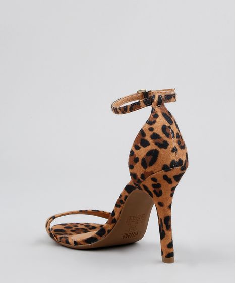 sandália feminina estampa animal print vizzano