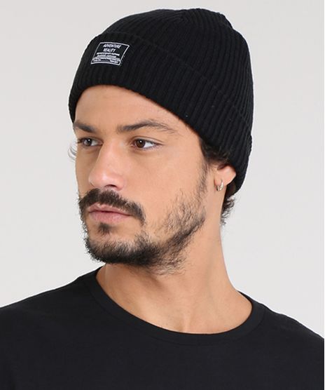 Gorro-Masculino-Basico-em-Trico-Preto-9368132-Preto_1