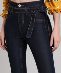 Calca-Jeans-Feminina-Sawary-Skinny-com-Faixa-para-Amarrar-Azul-Escuro-9617985-Azul_Escuro_4