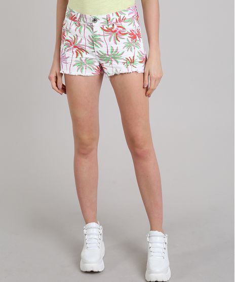 Short-de-Sarja-Feminino-Estampado-Tropical-com-Bolsos-Off-White-9586476-Off_White_1