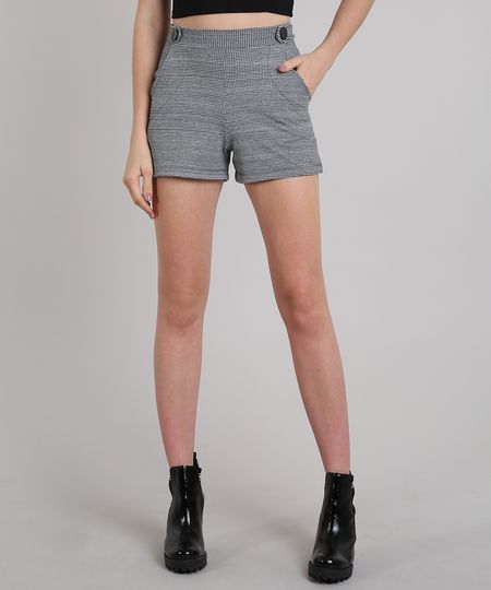 Short-Feminino-Estampado-Xadrez-com-Bolso-Cinza-9569294-Cinza_1 Short-Feminino-Estampado-Xadrez-com-Bolso-Cinza-9569294-Cinza_1