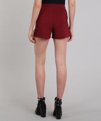Short-Feminino-Estampado-Xadrez-com-Bolso-Vermelho-9569294-Vermelho_2