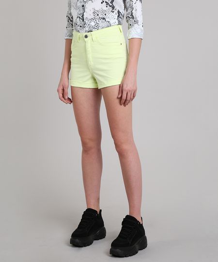 Short-de-Sarja-Feminino-Hot-Pant-Cintura-Alta-Amarelo-Neon-9587498-Amarelo_Neon_1