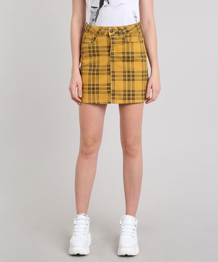 Saia-de-Sarja-Feminina-Estampada-Xadrez-com-Bolsos-Mostarda-9587507-Mostarda_1 Saia-de-Sarja-Feminina-Estampada-Xadrez-com-Bolsos-Mostarda-9587507-Mostarda_1