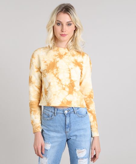 Blusao-Feminino-Cropped-Estampado-Tie-Dye-em-Moletom-Mostarda-9554129-Mostarda_1