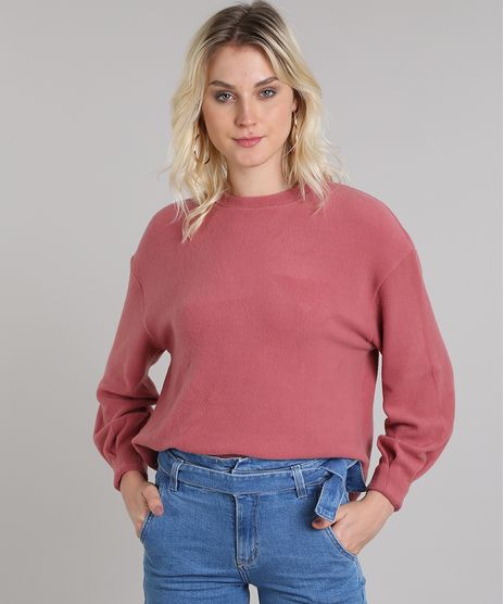 Blusao-Feminino-em-Fleece-Decote-Redondo-Rosa-Escuro-9419478-Rosa_Escuro_1