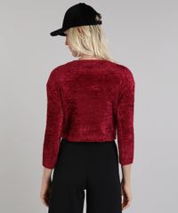 Sueter-Feminino-Cropped-em-Trico-Felpudo-Manga-3-4-Vinho-9431367-Vinho_2
