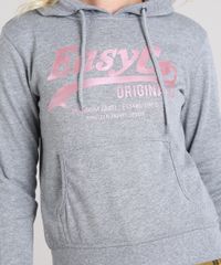 Blusao-Feminino--EasyCo--em-Moletom-com-Capuz-e-Bolso-Cinza-Mescla-9417154-Cinza_Mescla_4