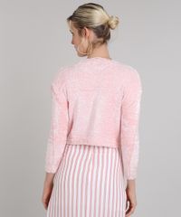 Sueter-Feminino-Cropped-em-Trico-Felpudo-Manga-3-4-Rose-9431367-Rose_2