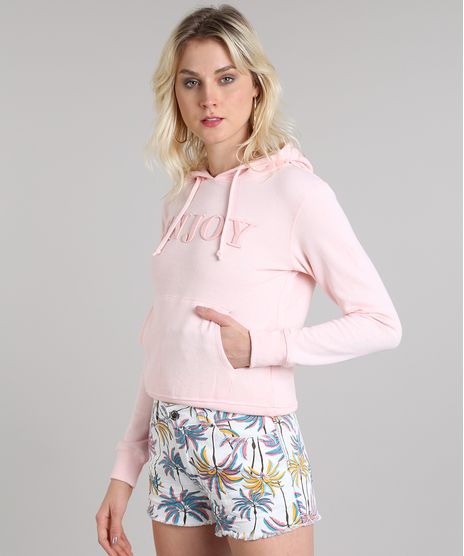 Blusao-Feminino--Enjoy--em-Moletom-com-Capuz-e-Bolso-Rose-9417153-Rose_1