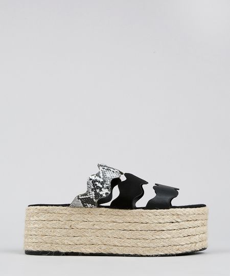Tamanco-Feminino-Plataforma-com-Tira-Croco-Animal-Print-Preta-9599343-Preto_1
