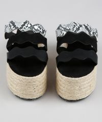 Tamanco-Feminino-Plataforma-com-Tira-Croco-Animal-Print-Preta-9599343-Preto_4