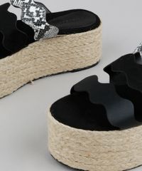 Tamanco-Feminino-Plataforma-com-Tira-Croco-Animal-Print-Preta-9599343-Preto_5