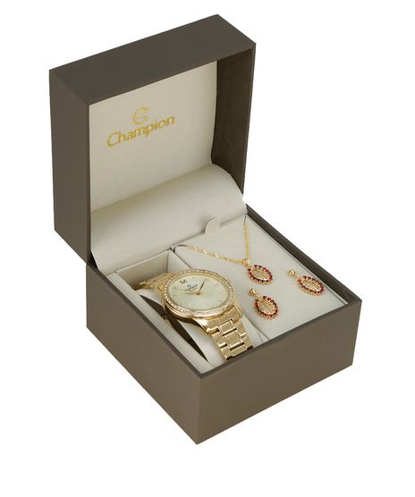 Kit-de-Relogio-Analogico-Champion-Feminino---Colar---Brinco---CN29150G-W-Dourado-8523689-Dourado_1