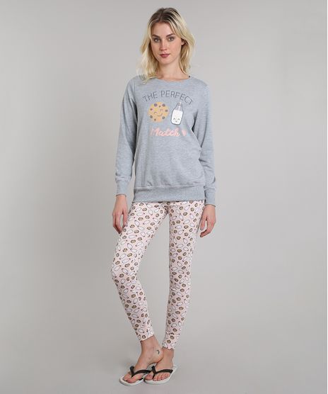 Pijama-de-Inverno-Feminino-Milk-e-Cookie-em-Moletom-Manga-Longa-Cinza-Mescla-9508010-Cinza_Mescla_1