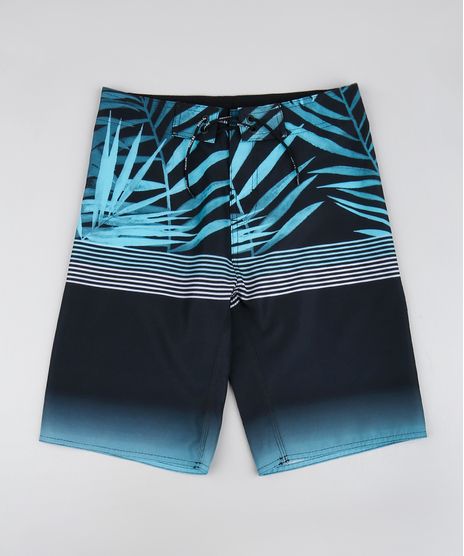 Bermuda-Infantil-Estampada-Tropical-com-Bolso-Preta-9535996-Preto_1