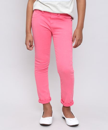 Calça Infantil Jegging com Bolsos Rosa Menor preço em Calça Infantil Jegging com Bolsos Rosa