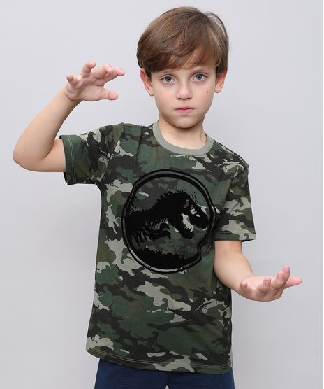Camiseta-Infantil-Jurassic-World-Camuflada-Manga-Curta-Gola-Careca-Verde-Militar-9328064-Verde_Militar_1