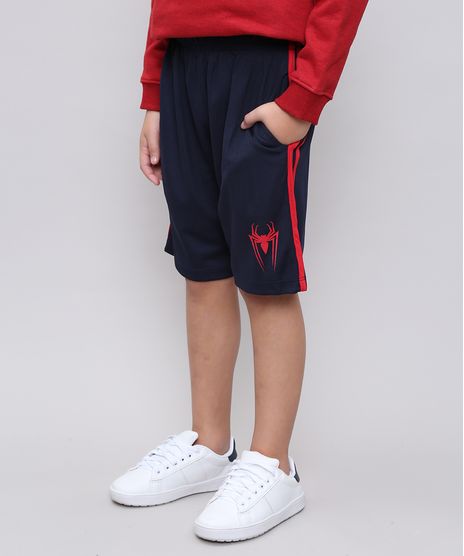 Bermuda-Infantil-Esportiva-Homem-Aranha-com-Faixas-Laterais--Azul-Marinho-9365292-Azul_Marinho_1