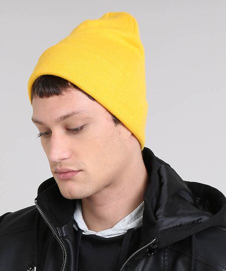 Gorro-Masculino-Basico-em-Trico-Amarelo-9465065-Amarelo_1