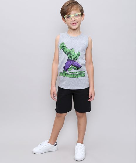 Conjunto-Infantil-Hulk-de-Regata-Cinza-Mescla---Bermuda-em-Moletom-Preta-9526468-Preto_1