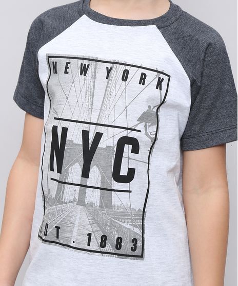 Camiseta-Infantil-Raglan--New-York--Manga-Curta-Cinza-Mescla-9558627-Cinza_Mescla_1