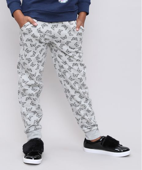 Calca-Infantil-em-Moletom-Estampada-de-Borboletas-Cinza-Mescla-9347384-Cinza_Mescla_1