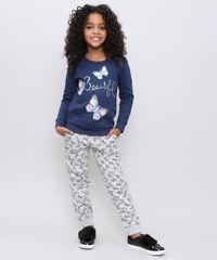 Calca-Infantil-em-Moletom-Estampada-de-Borboletas-Cinza-Mescla-9347384-Cinza_Mescla_3