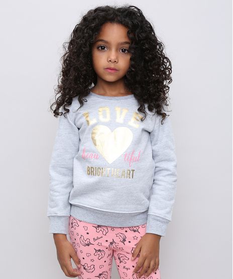 Blusao-Infantil-em-Moletom--Love--Cinza-Mescla-9539946-Cinza_Mescla_1
