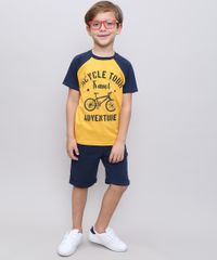 Camiseta-Infantil-Raglan--Bicycle-tour--Manga-Curta-Mostarda-9558630-Mostarda_3