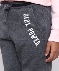 Calca-Infantil-em-Moletom--Girl-Power--Cinza-Mescla-Escuro-9347386-Cinza_Mescla_Escuro_4
