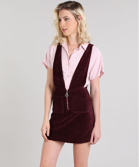 Salopete-Feminina-em-Veludo-Cotele-com-Ziper-de-Argola-Vinho-9462373-Vinho_1